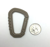 ASP mini polymer carabiner tan size comparison